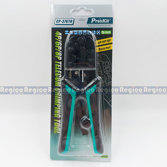 ProsKit 190mm 4P 6P 8P Telecom Crimping Cutter Cutting Electrical Pliers CP-376TR