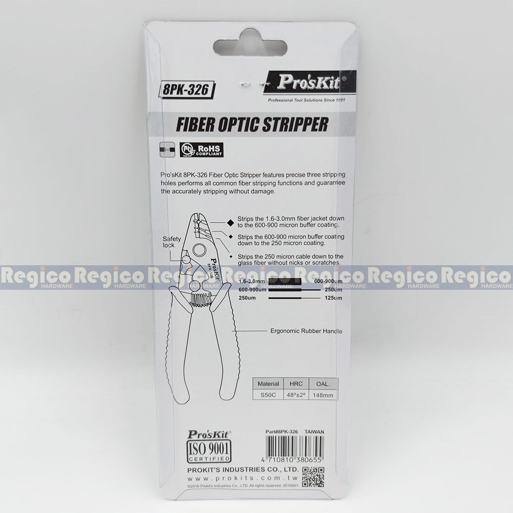 ProsKit Electronic Fiber Optic Stripper Cutter Cutting Electrical Pliers 8PK-326