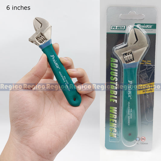 Proskit 6 8 10 12 inches Industrial Adjustable Wrench with non slip handle