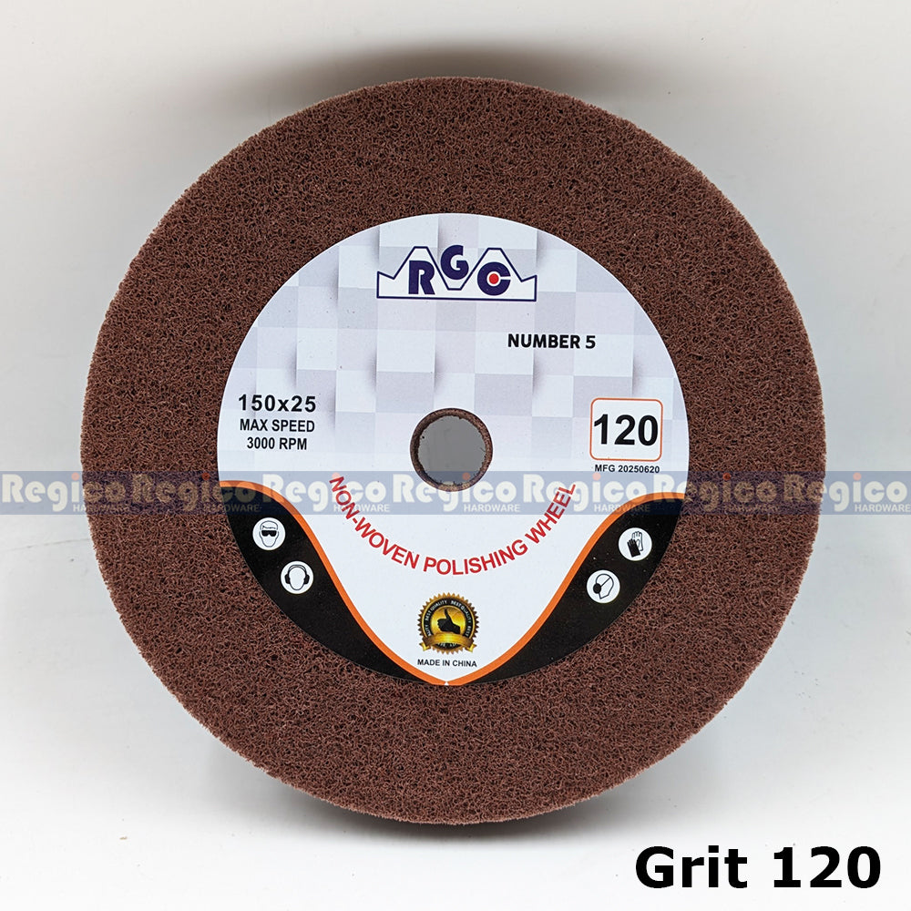 RGC  5" 150mm Polishing Wheel Non Woven Grit 80 120 240 G80 G120 G240