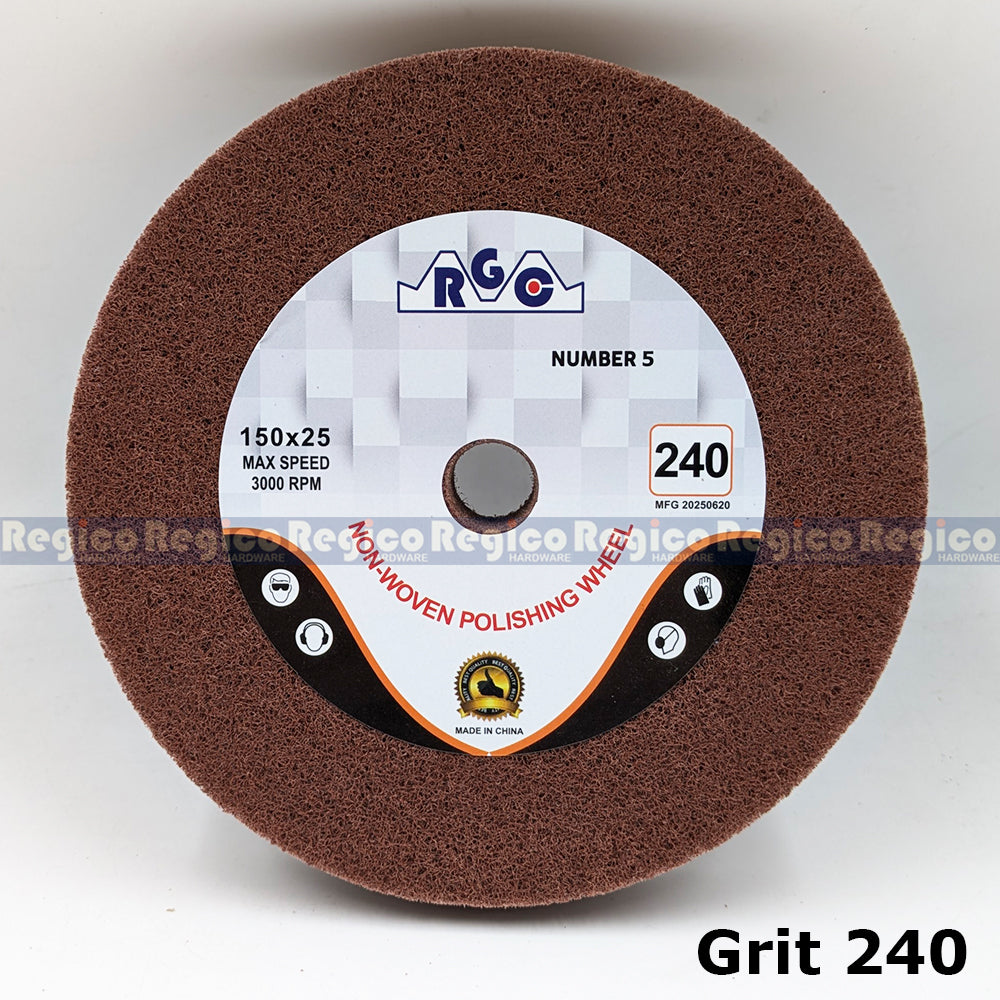 RGC  5" 150mm Polishing Wheel Non Woven Grit 80 120 240 G80 G120 G240