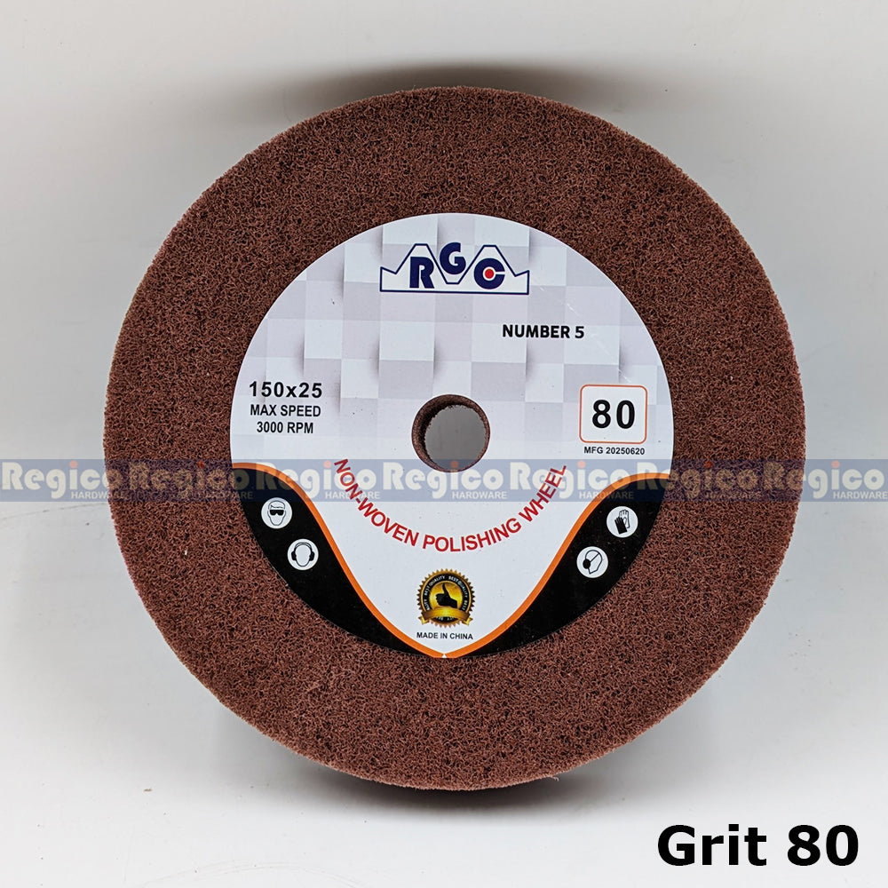 RGC  5" 150mm Polishing Wheel Non Woven Grit 80 120 240 G80 G120 G240