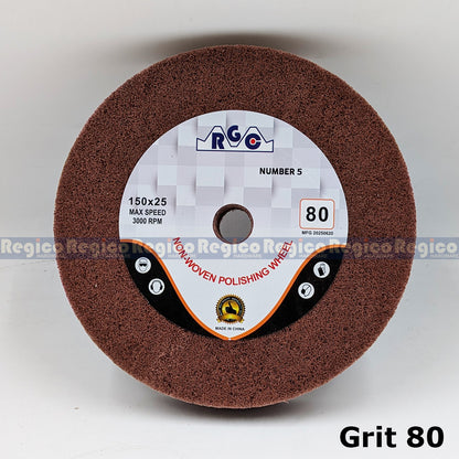 RGC  5" 150mm Polishing Wheel Non Woven Grit 80 120 240 G80 G120 G240