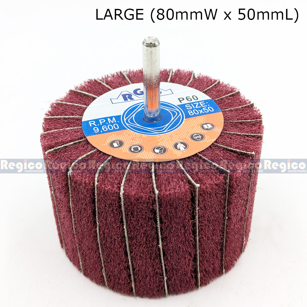 RGC Grit 60 Non-Woven Flap Wheel with Shank for Electric Cordless Hand Drill