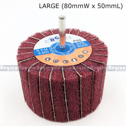 RGC Grit 60 Non-Woven Flap Wheel with Shank for Electric Cordless Hand Drill