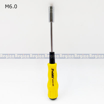 Proskit Hex Nut Drivers M3.5 M4 M4.5 M5 M5.5 M6 Electronic 3.0-6.0 Size Precision Hex Screwdriver Hand Tools