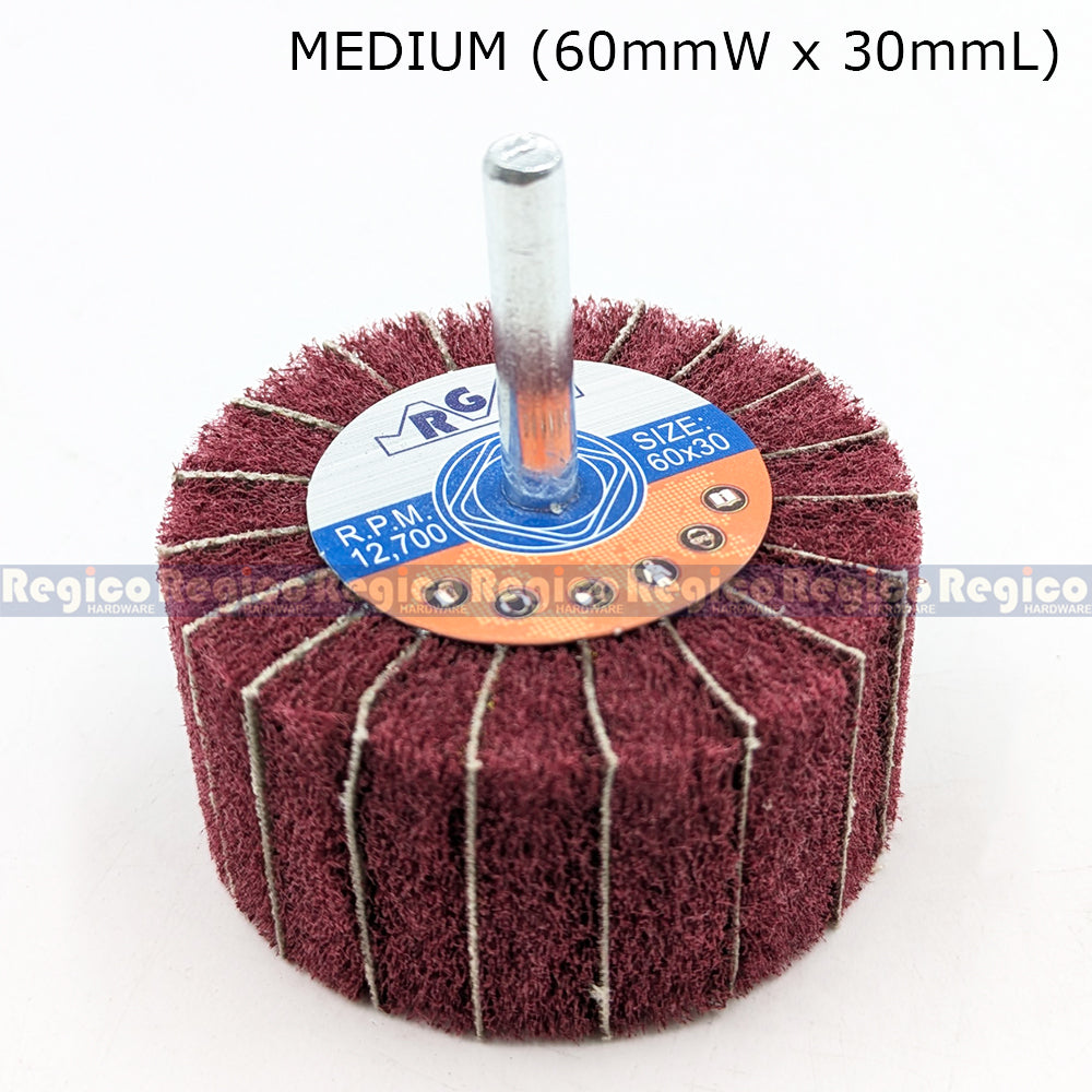 RGC Grit 60 Non-Woven Flap Wheel with Shank for Electric Cordless Hand Drill