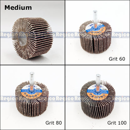 RGC Aluminum Oxide Flap Wheel with Shank for Electric Cordless Hand Drill  Grit 60 80 100