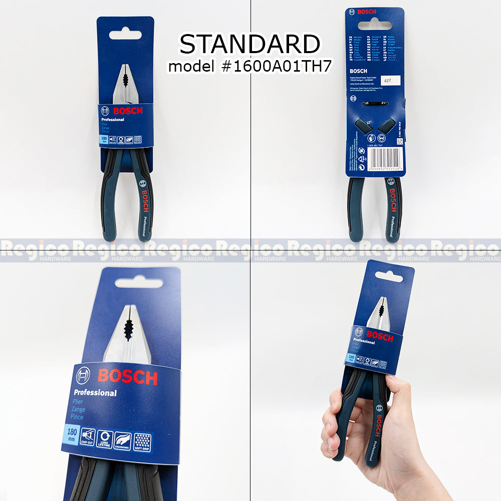 Bosch Standard & VDE Combination Plier 180mm Bosch Hand Tools 1600A02NE1 | 1600A01TH7