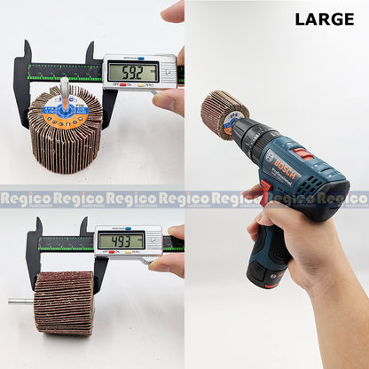 RGC Aluminum Oxide Flap Wheel with Shank for Electric Cordless Hand Drill  Grit 60 80 100