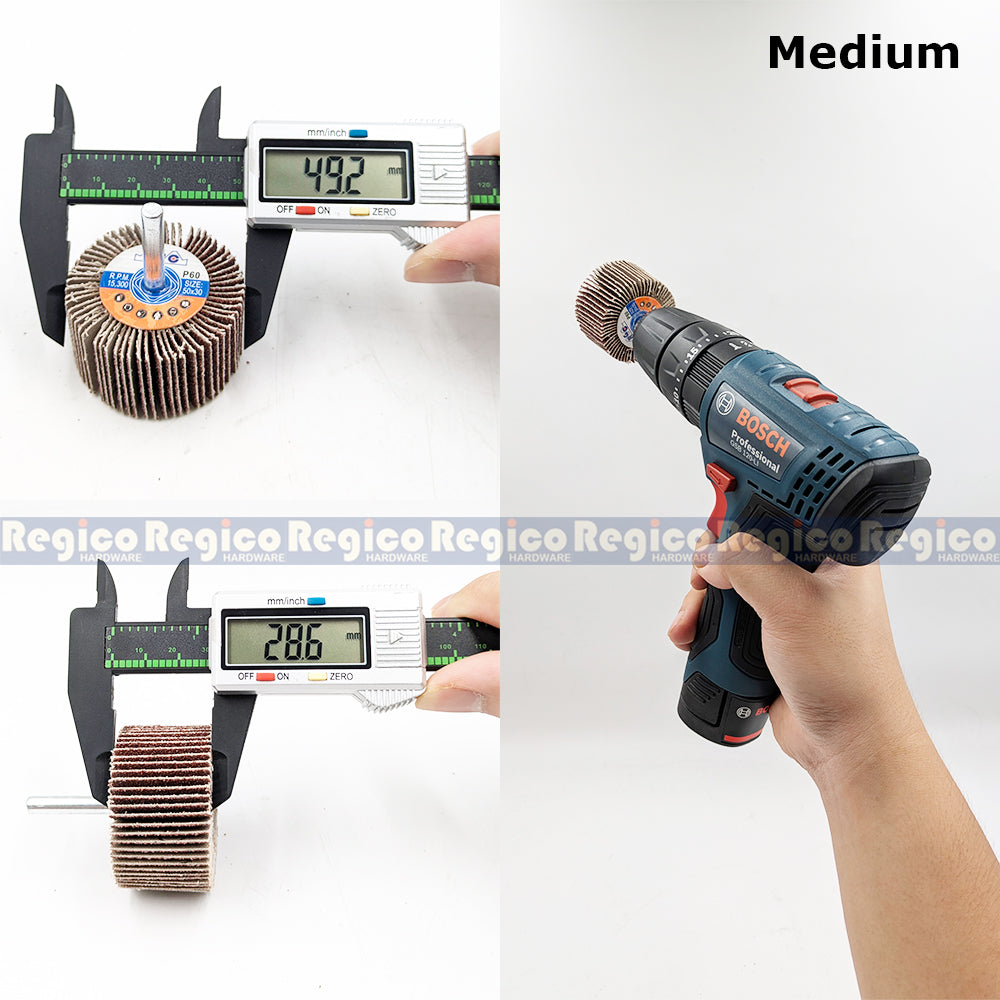 RGC Aluminum Oxide Flap Wheel with Shank for Electric Cordless Hand Drill  Grit 60 80 100