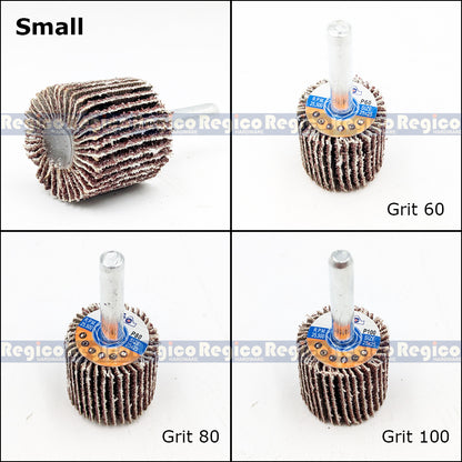 RGC Aluminum Oxide Flap Wheel with Shank for Electric Cordless Hand Drill  Grit 60 80 100