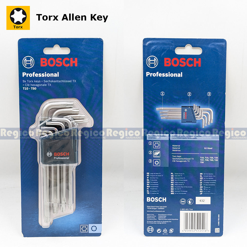 Bosch Allen Key 9pcs Set Torx Hex Bosch Hand Tools