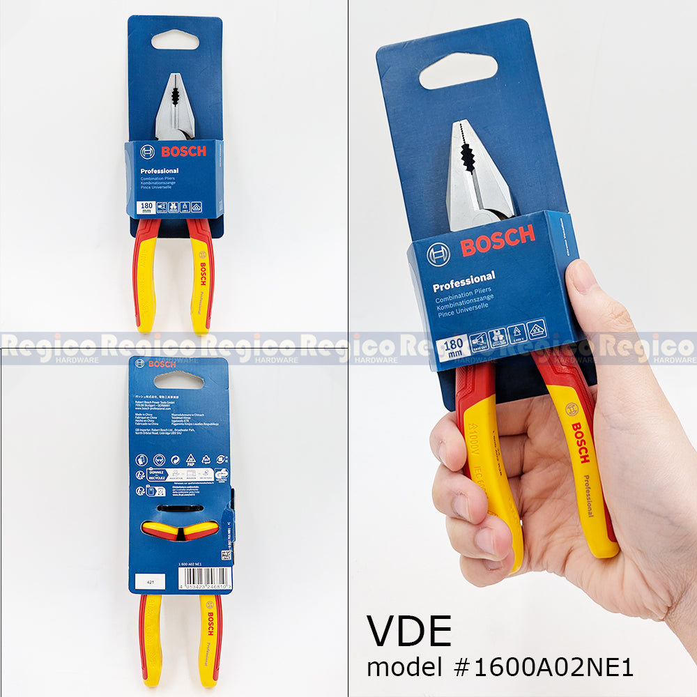Bosch Standard & VDE Combination Plier 180mm Bosch Hand Tools 1600A02NE1 | 1600A01TH7