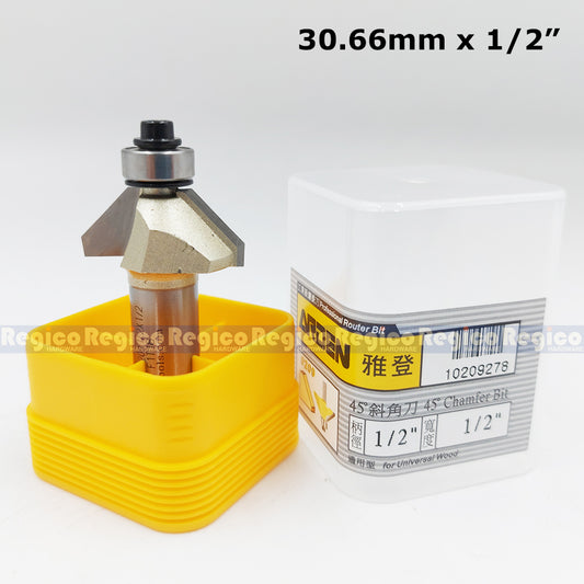 ARDEN #0209 1/2 Shank 45 degree Chamfer Chamfering Router Bit