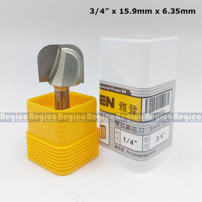 Arden 1/4 Shank Bowl Tray Bit 1/2 3/4 1 inch #0501