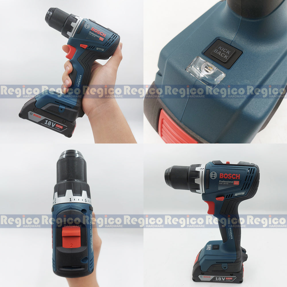 Bosch GSR 18v-65 18v Cordless Hand Drill Driver Kickback Control Bosch Cordless