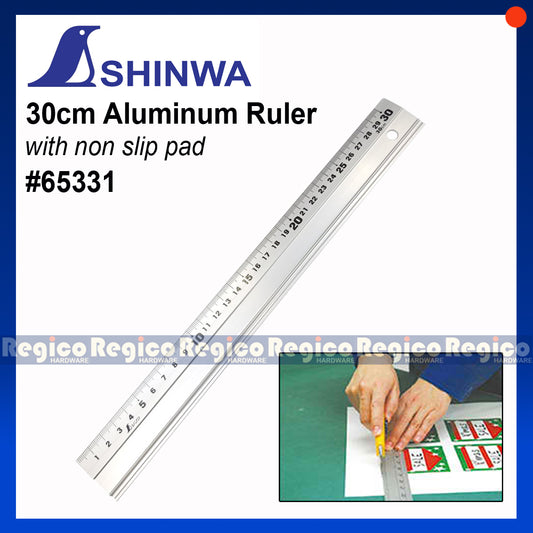 Shinwa Aluminum Straight Ruler Non-Slip Ruler