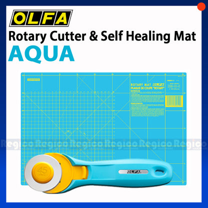 Olfa 45mm Rotary Cutter with Self Healing Mat (12"x18")