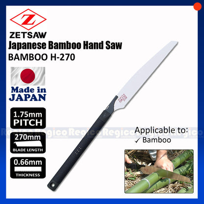 Zetsaw 270mm Bamboo H-270 Japanese Kataba Hand Saw