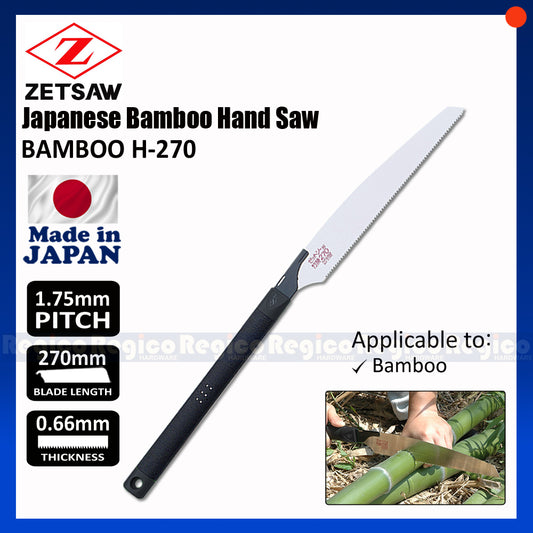 Zetsaw 270mm Bamboo H-270 Japanese Kataba Hand Saw