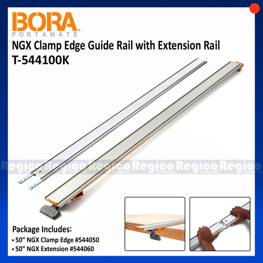 Bora NGX Deluxe Set Clamp Edge Combo Kit Guide Rail and Extension Rail and Non Chip Saw Plate with accessories 544500
