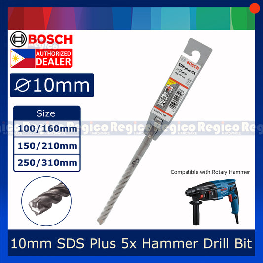 Bosch 10mm SDS Plus 5x Concrete Rotary Hammer Drill Bit Bosch Accessories