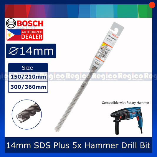 Bosch 14mm SDS Plus 5x Concrete Rotary Hammer Drill Bit Bosch Accessories