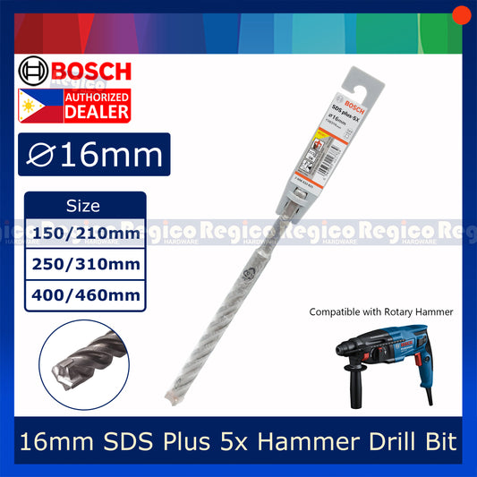 Bosch 16mm SDS Plus 5x Concrete Rotary Hammer Drill Bit Bosch Accessories