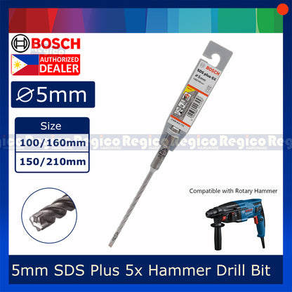 Bosch 5mm SDS Plus 5x Concrete Rotary Hammer Drill Bit Bosch Accessories