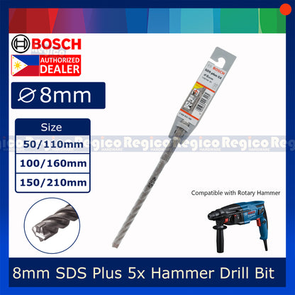 Bosch 8mm SDS Plus 5x Concrete Rotary Hammer Drill Bit Bosch Accessories