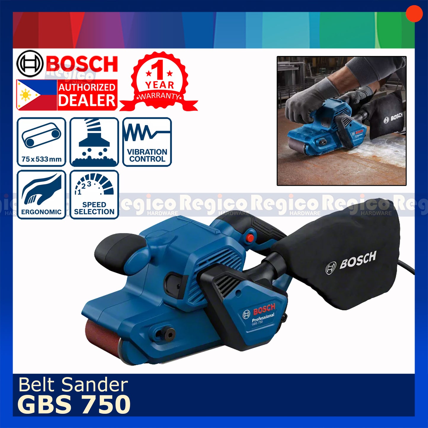 Bosch GBS 750 Belt Sander 850 W Bosch Blue Line
