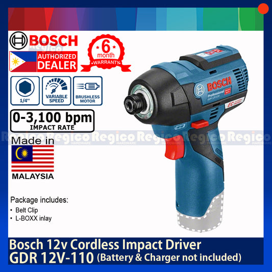 Bosch GDR 12v-110 Brushless Cordless Impact Driver Bosch Cordless Tool Set