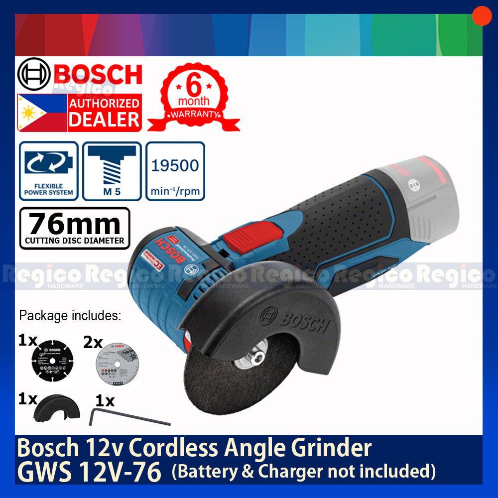 Bosch Cordless Grinder GWS 12V-76 Bosch Cordless (Battery & Charger not included)
