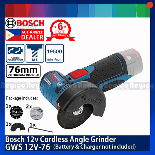 Bosch Cordless Grinder GWS 12V-76 Bosch Cordless (Battery & Charger not included)