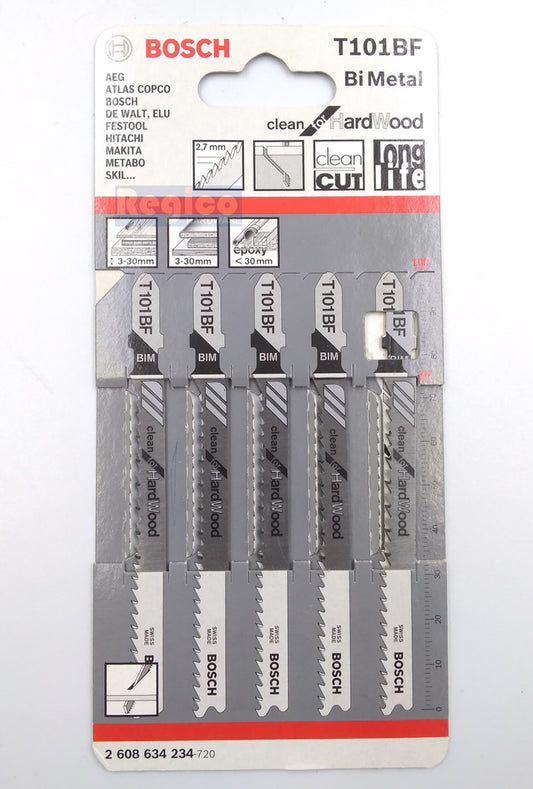 BOSCH T101BF Jigsaw Blade Set Clean for Hardwood 5pcs/set Bosch Accessories
