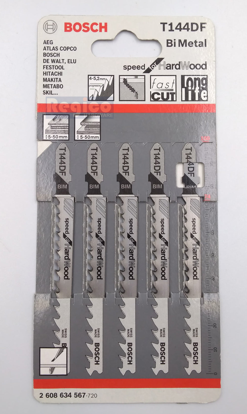BOSCH T144DF Jigsaw Blade Set Speed for Hard Wood 5pcs/set Bosch Accessories