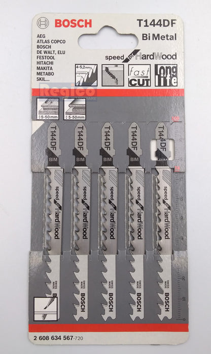 BOSCH T144DF Jigsaw Blade Set Speed for Hard Wood 5pcs/set Bosch Accessories