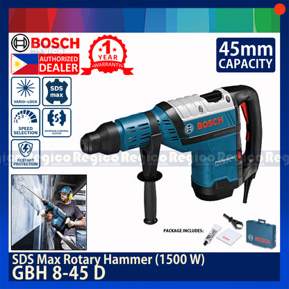 Bosch GBH 8-45 D SDS Max Rotary Demolition Hammer Drill 1500 W Bosch Blue Line