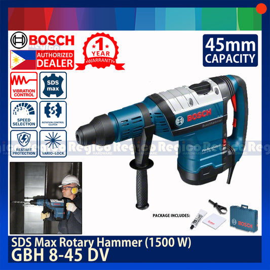 Bosch GBH 8-45 DV SDS Max Rotary Hammer Drill  with Vibration Control 1500 W Bosch Blue Line