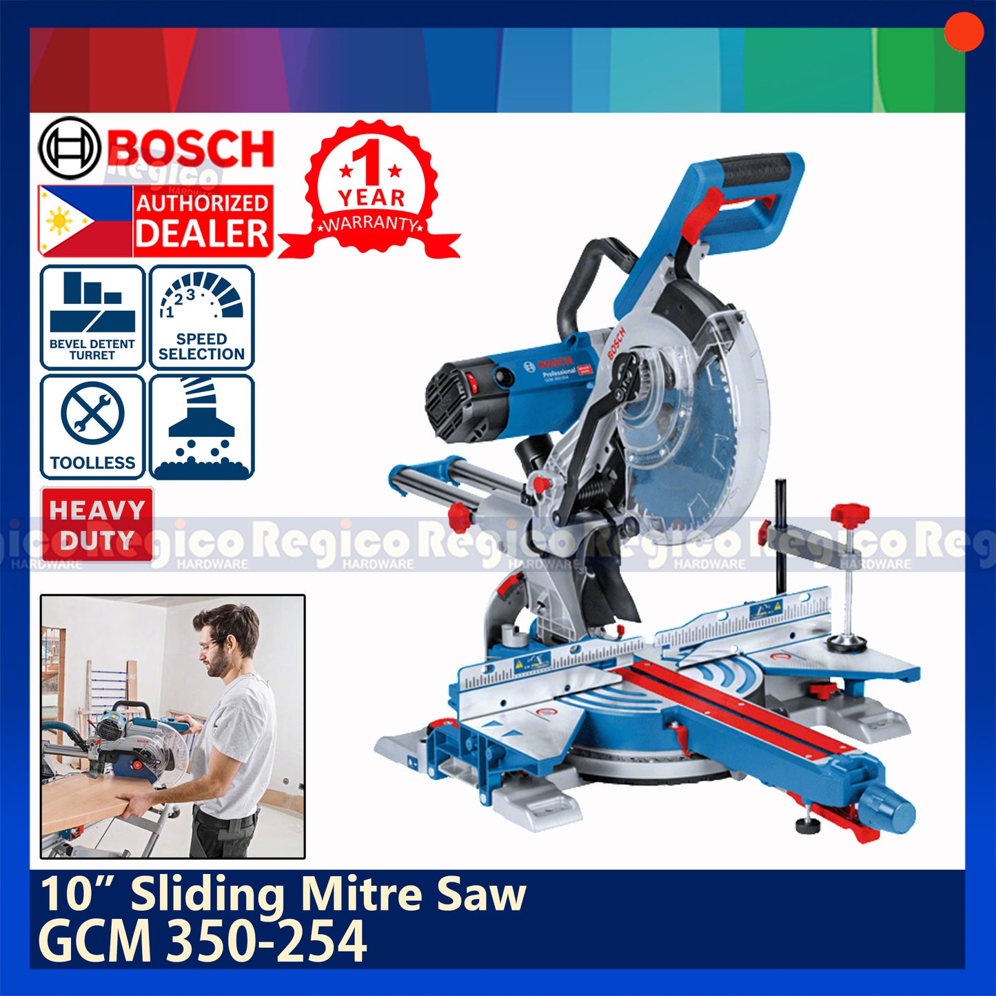 Bosch GCM 350-254 10inches 254mm Slide Sliding Miter Mitre Saw Bosch Blue Line