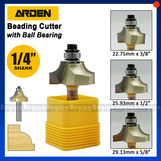 ARDEN 1/4  Shank Beading Bit w/ Ball Bearing Router Bit #0603