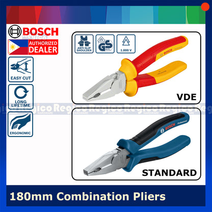 Bosch Standard & VDE Combination Plier 180mm Bosch Hand Tools 1600A02NE1 | 1600A01TH7