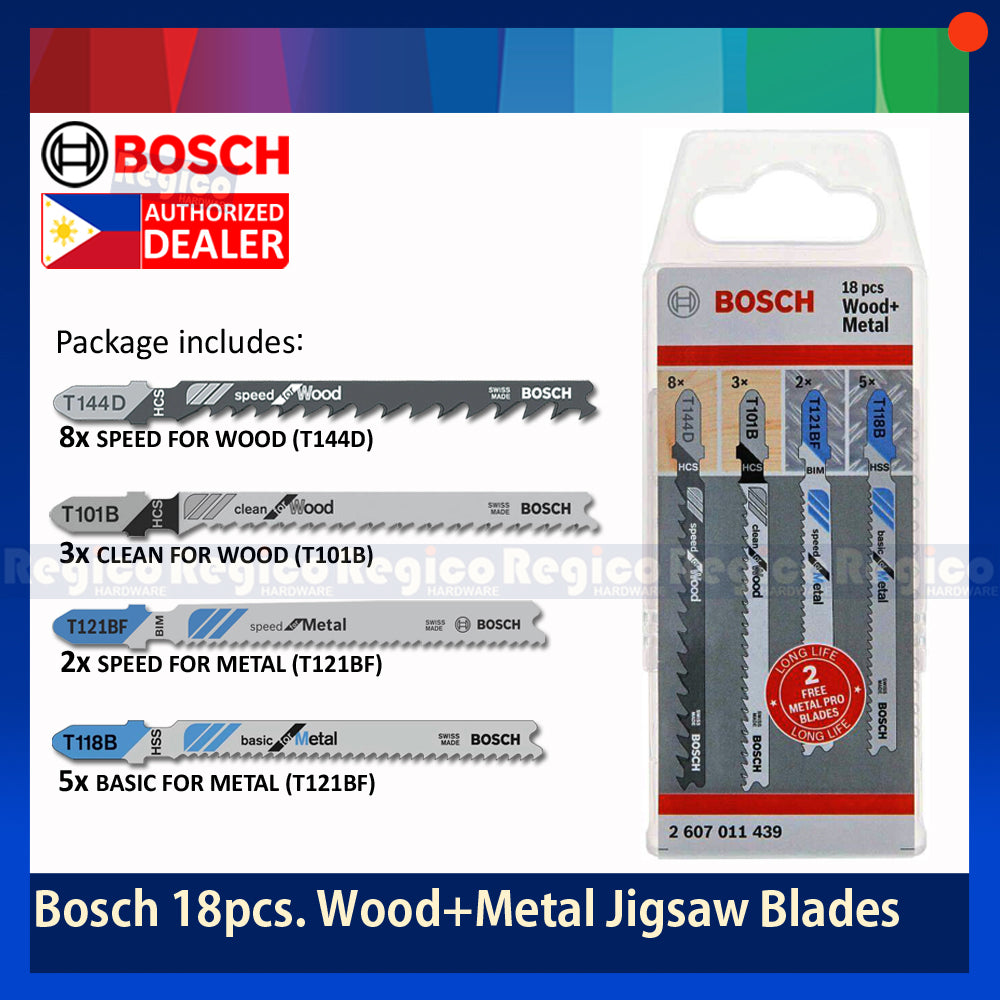 Bosch 18pcs. Jigsaw Blade Wood Metal Set Original Genuine Bosch Acc #11439