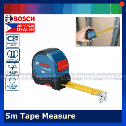 Bosch 5m Tape Measure with Magnetic Hook Bosch Hand Tools
