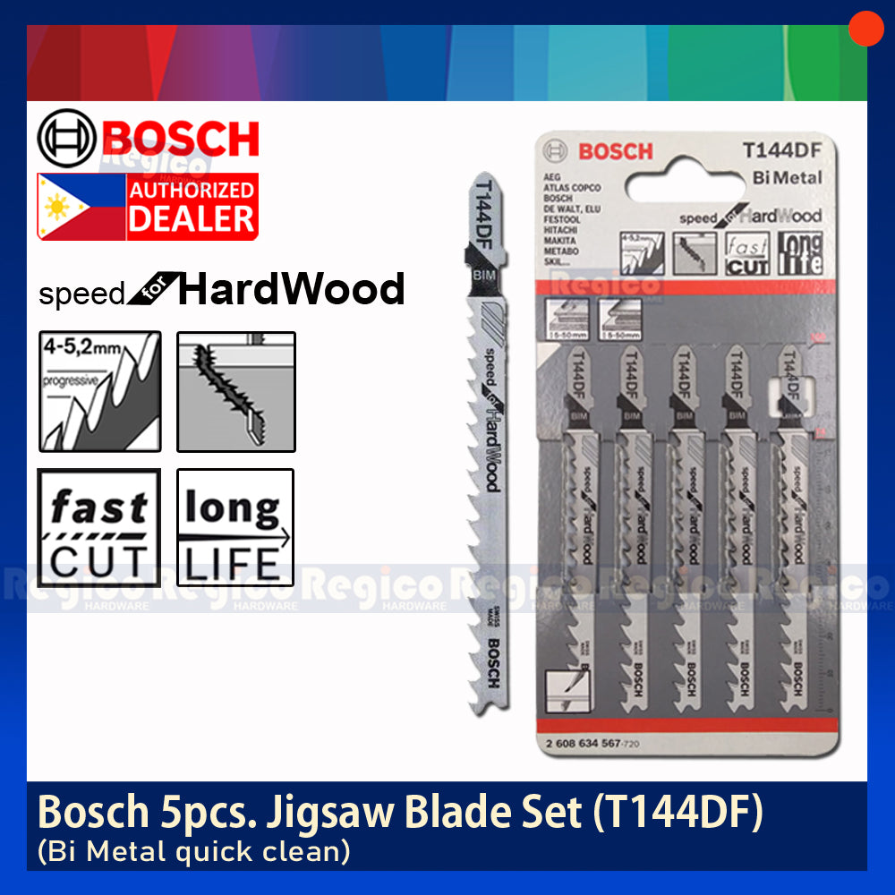 BOSCH T144DF Jigsaw Blade Set Speed for Hard Wood 5pcs/set Bosch Accessories