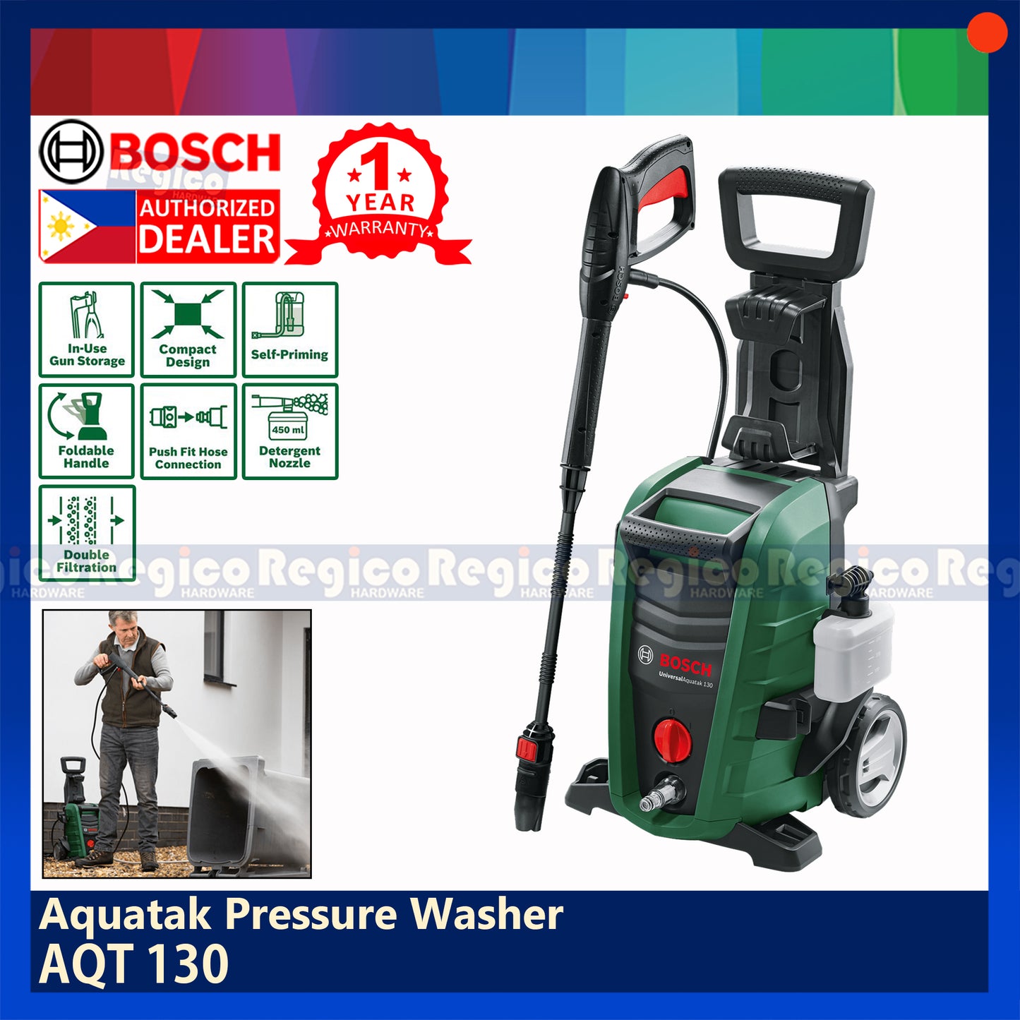 Bosch AQT 130 High Pressure Washer Bosch Lawn Garden