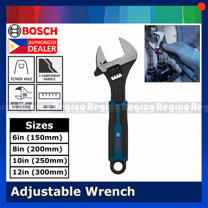 Bosch Adjustable Wrench High Carbon Steel Quick Adjustment Anti Slip Handle 6 8 10 12 inches Bosch Hand Tools