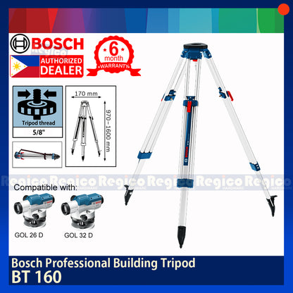 BOSCH BT 160 5/8  Thread x 160cm Height Professional Building Tripod Bosch Measuring