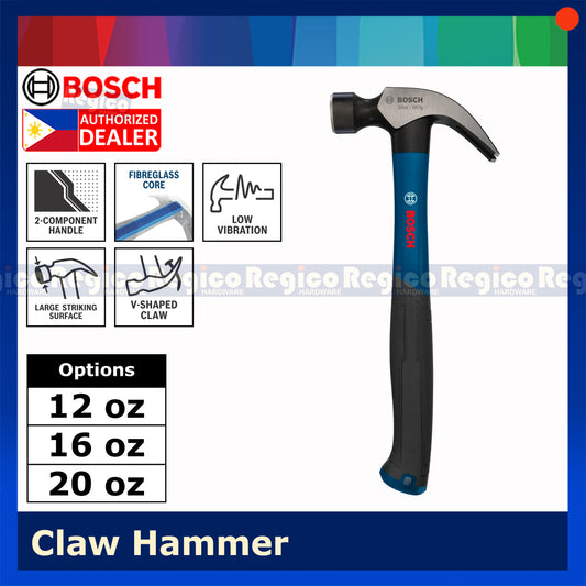 BOSCH Professional Claw Hammer Curved Nail Hammer Martilyo for Woodworking 12oz 16oz 20oz Bosch Hand Tool